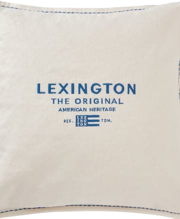 Logo Embroidered Linen/Cotton Kissenbezug 50x50 cm - White - Lexington