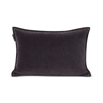 Logo Message Organic Cotton Velvet Kissen 40x60cm - Dark gray - Lexington