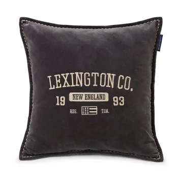 Logo Message Velvet Kissenbezug 50 x 50cm - Gray - Lexington