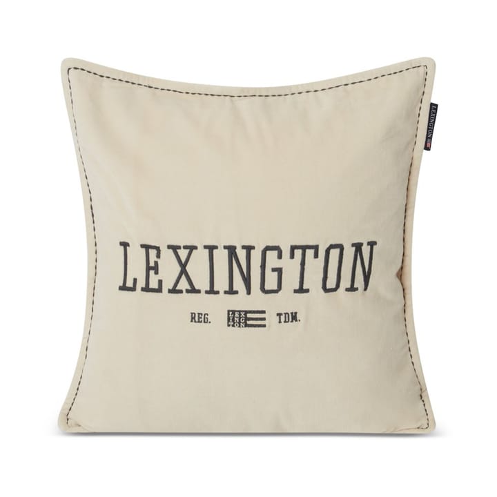 Logo Message Velvet Kissenbezug 50 x 50cm, Light beige Lexington