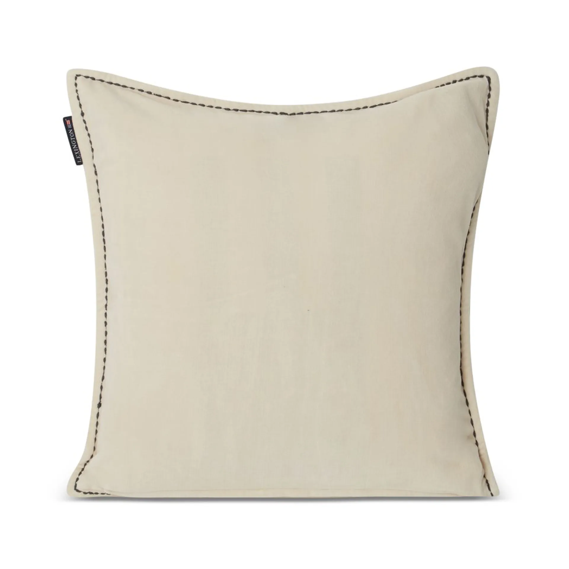 Logo Message Velvet Kissenbezug 50 x 50cm, Light beige Lexington