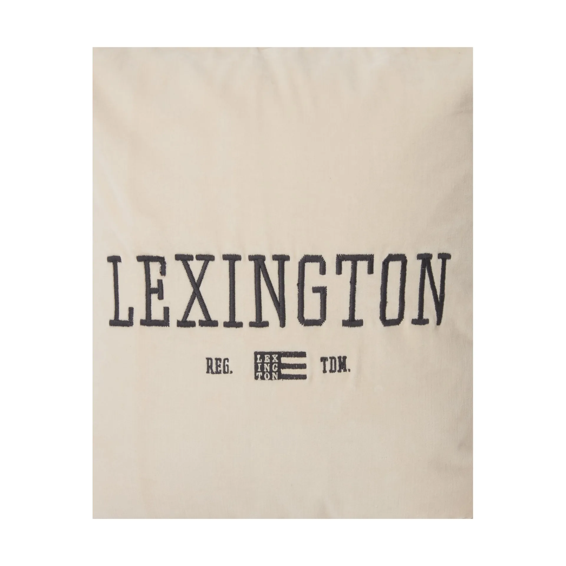 Logo Message Velvet Kissenbezug 50 x 50cm, Light beige Lexington