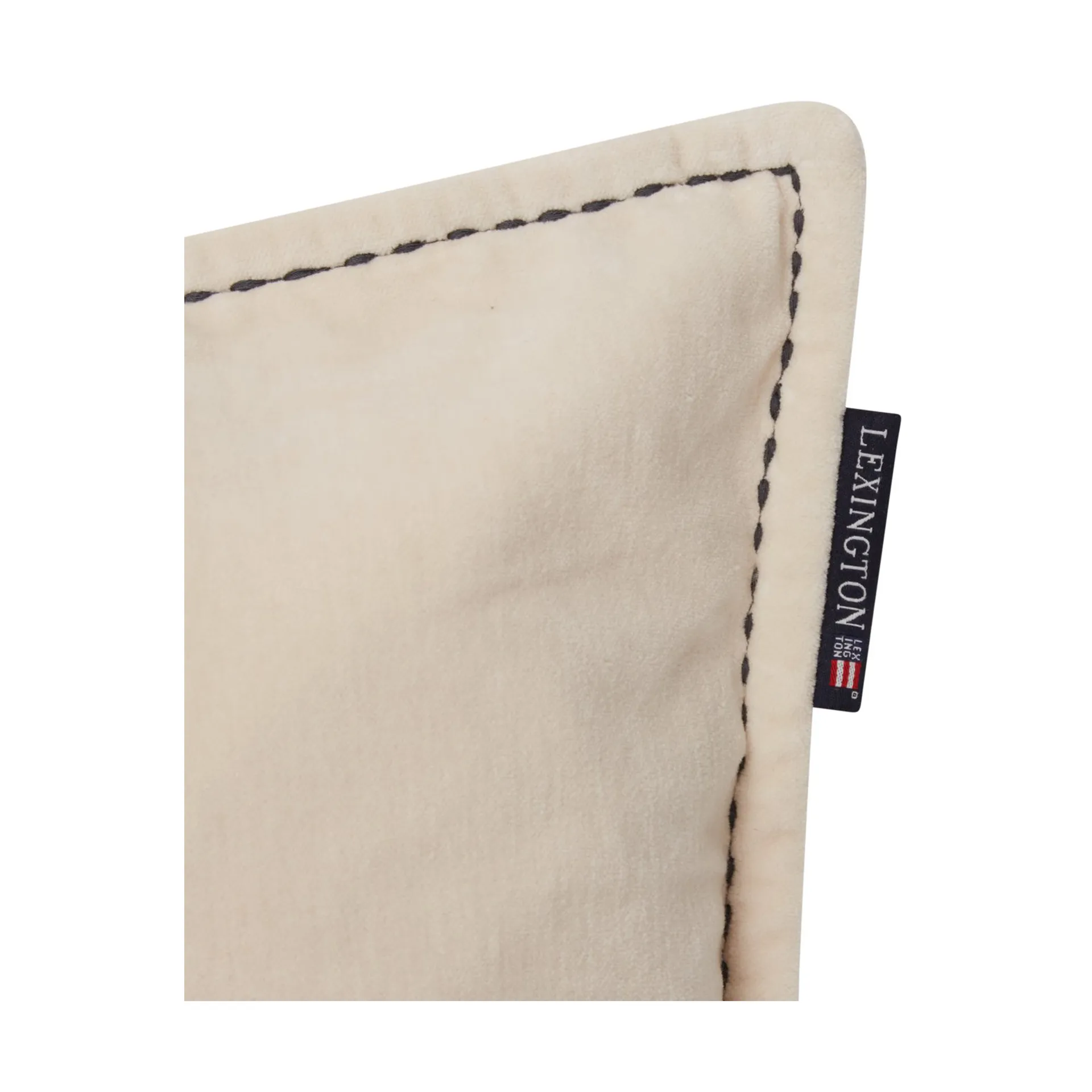 Logo Message Velvet Kissenbezug 50 x 50cm, Light beige Lexington
