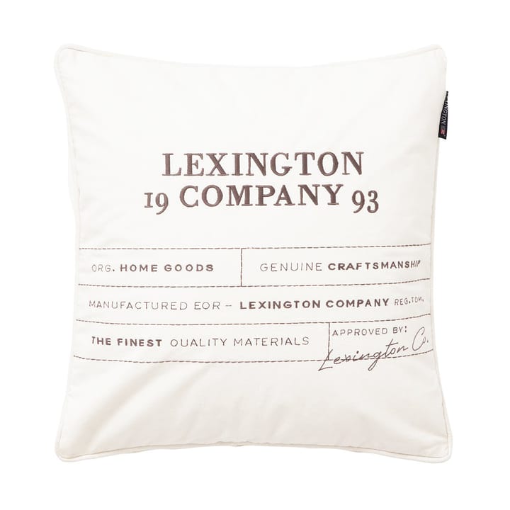 Logo Organic Cotton Canvas Kissenbezug 50x50 cm, White Lexington