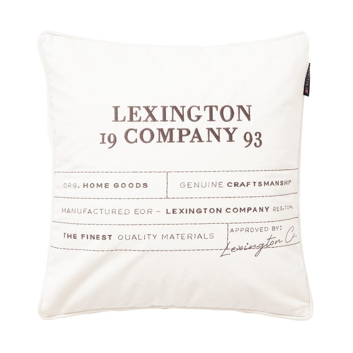 Logo Organic Cotton Canvas Kissenbezug 50x50 cm - White - Lexington