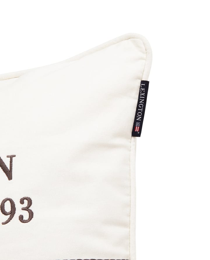 Logo Organic Cotton Canvas Kissenbezug 50x50 cm - White - Lexington
