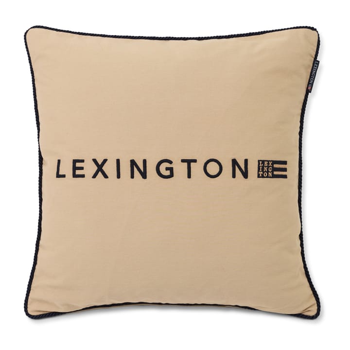 Logo Organic Cotton Twill Kissenbezug 50 x 50cm, Beige-dark blue Lexington