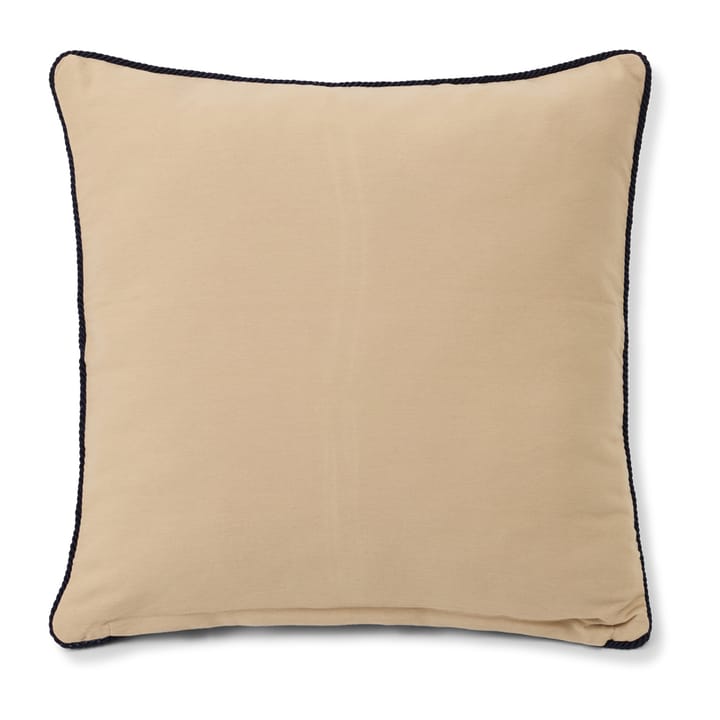 Logo Organic Cotton Twill Kissenbezug 50 x 50cm, Beige-dark blue Lexington