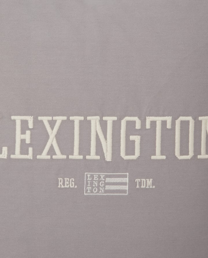 Logo Organic Cotton Twill Kissenbezug 50 x 50cm, Grau-Weiß Lexington