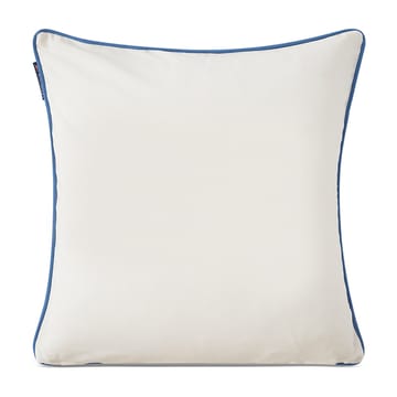Logo Organic Cotton Twill Kissenbezug 50 x 50cm - Weiß-Blau - Lexington
