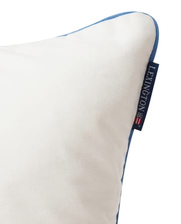 Logo Organic Cotton Twill Kissenbezug 50 x 50cm - Weiß-Blau - Lexington