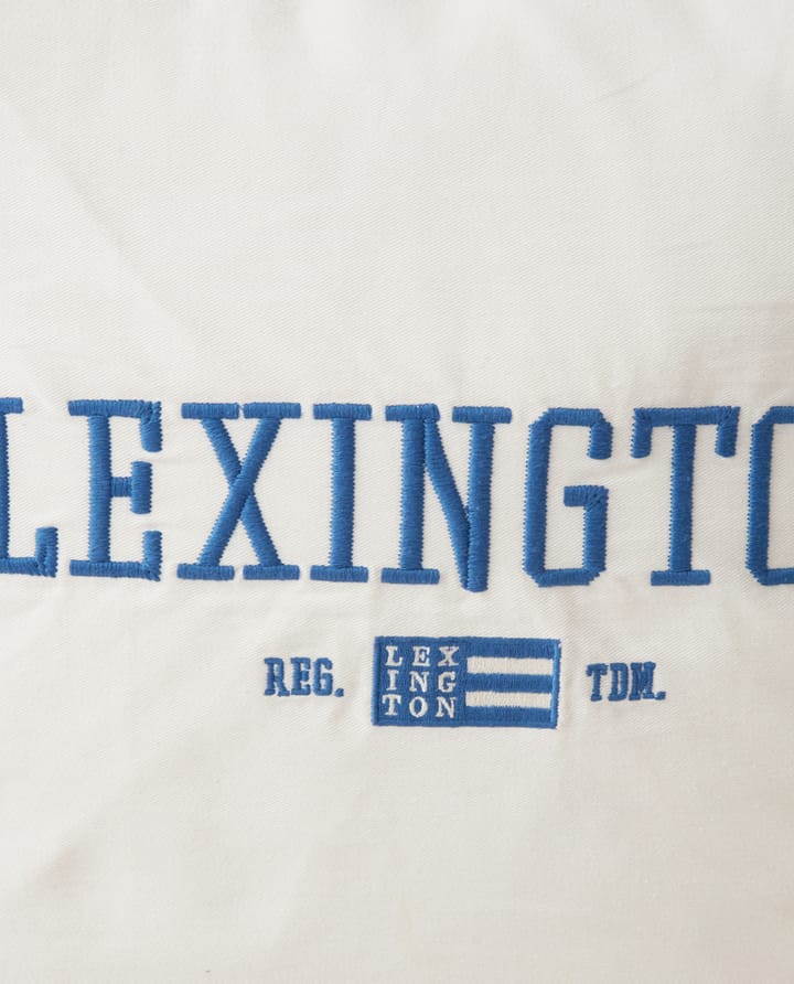 Logo Organic Cotton Twill Kissenbezug 50 x 50cm, Weiß-Blau Lexington