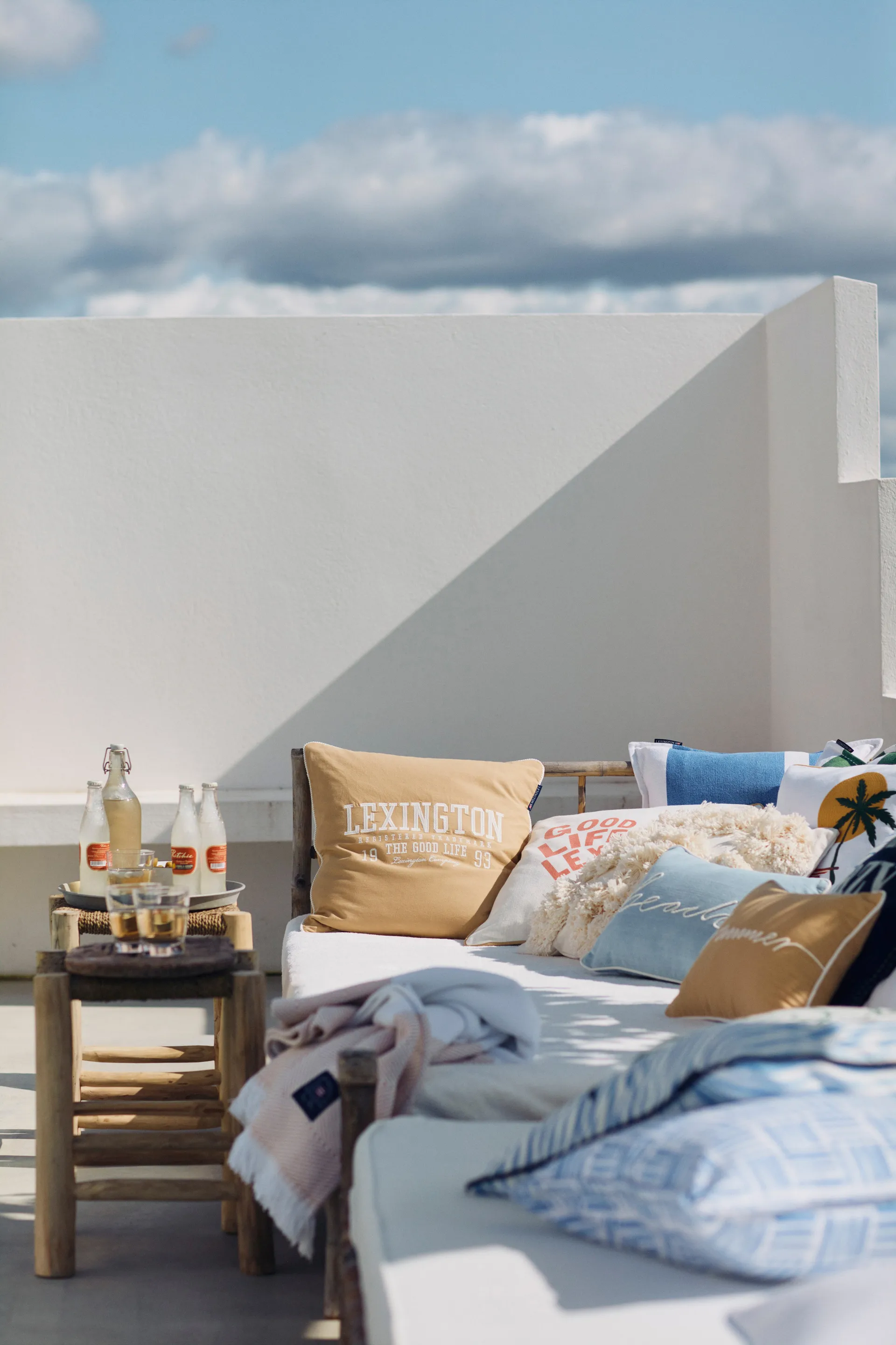 Logo Twill Kissenbezug 50 x 50cm, Oat-White Lexington