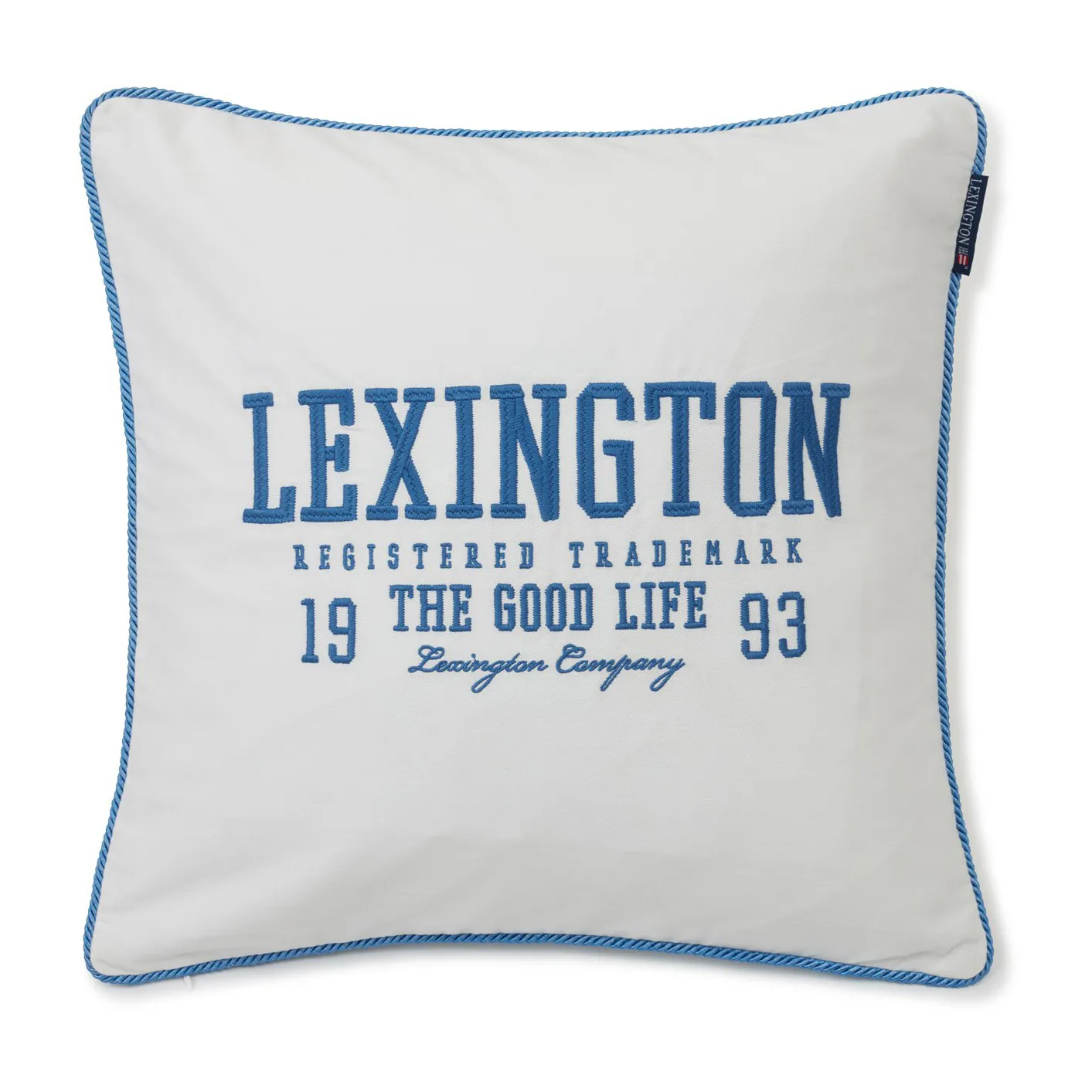 Logo Twill Kissenbezug 50 x 50cm, White-blue Lexington