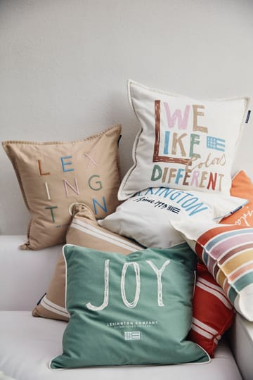 Love Different Organic Cotton Kissenbezug 50 x 50cm - Beige-multi - Lexington