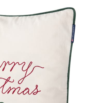 Merry Christmas Cotton Velvet Kissenbezug 50 x 50 cm - Off white-red - Lexington