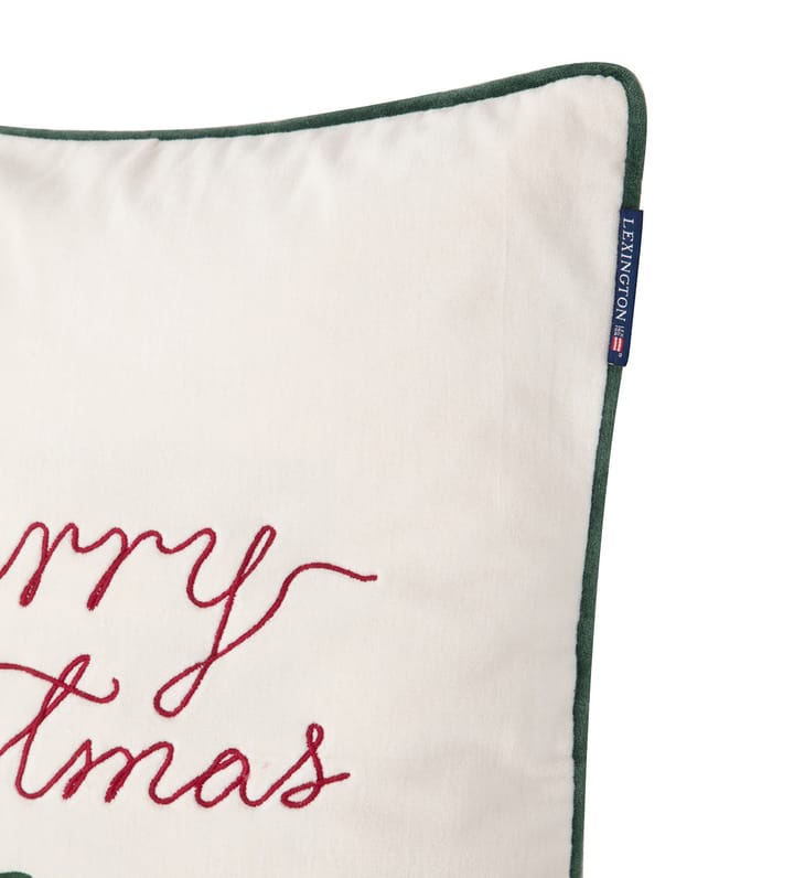 Merry Christmas Cotton Velvet Kissenbezug 50 x 50 cm, Off white-red Lexington