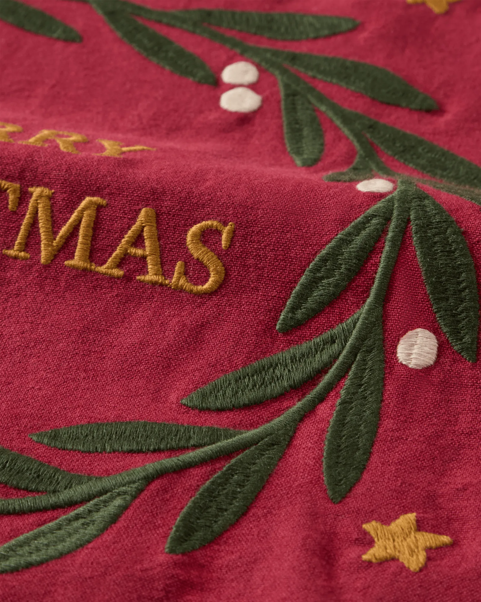 Merry Christmas Org Cotton Geschirrtuch 50 x 70cm, Rot-Hellbeige Lexington