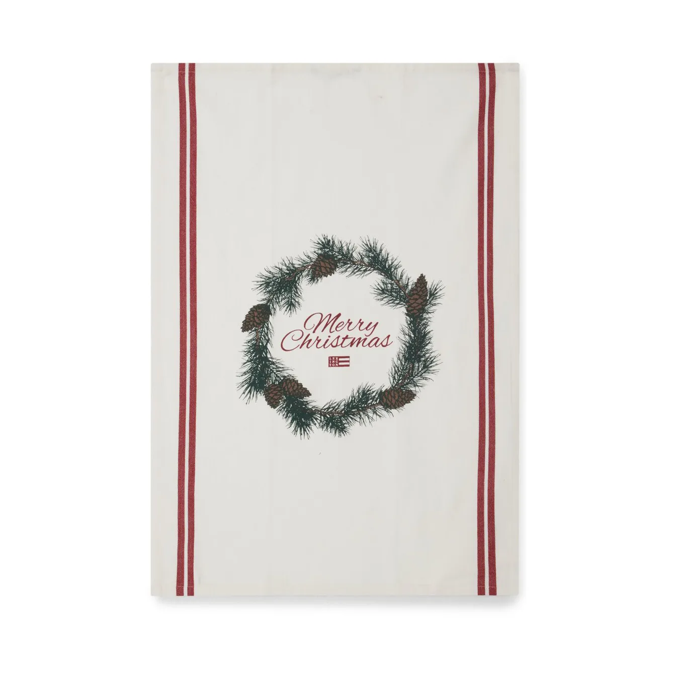 Merry Christmas Org Cotton Geschirrtuch 50 x 70cm, White-red-green Lexington