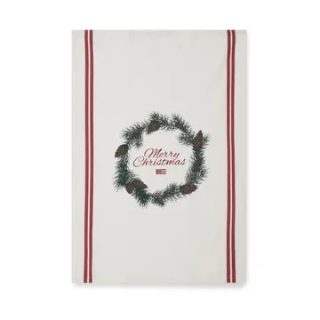 Merry Christmas Org Cotton Geschirrtuch 50 x 70cm - White-red-green - Lexington