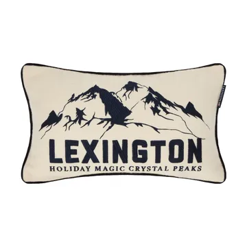 Mountains Logo Wollmix-Dekokissen - White-navy, 50x30 cm - Lexington