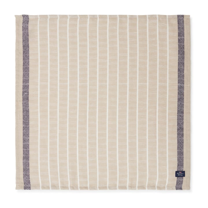 Organic Cotton Linen Jacquard Serviette 50 x 50cm - Beige-dark gray - Lexington