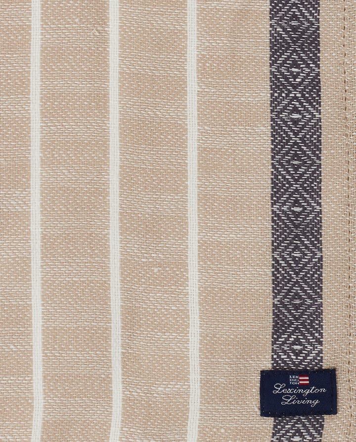 Organic Cotton Linen Jacquard Serviette 50 x 50cm - Beige-dark gray - Lexington