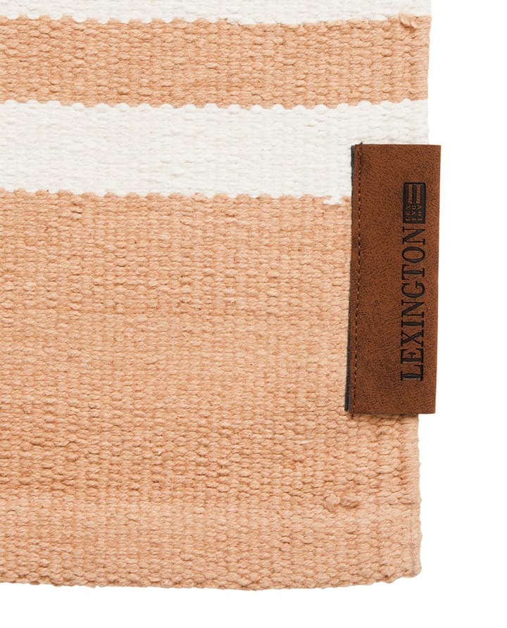 Organic Striped Cotton Flurteppich 70x130 cm, Beige-white Lexington