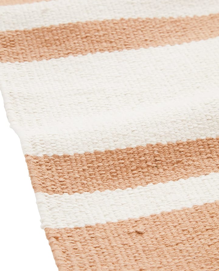 Organic Striped Cotton Flurteppich 70x130 cm, Beige-white Lexington