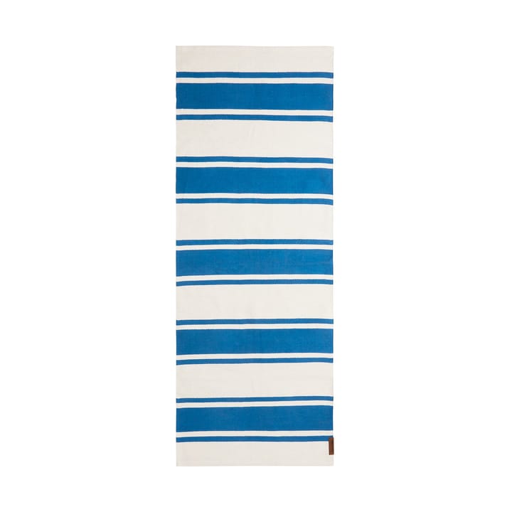 Organic Striped Cotton Flurteppich 70x130 cm - Blue-white - Lexington