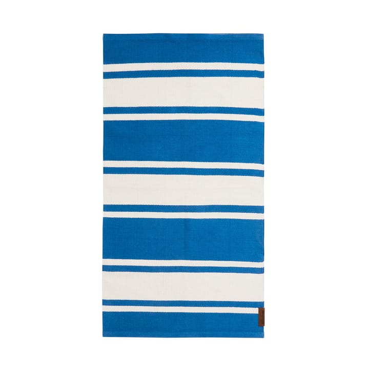 Organic Striped Cotton Teppich 170x240 cm - Blue-white - Lexington