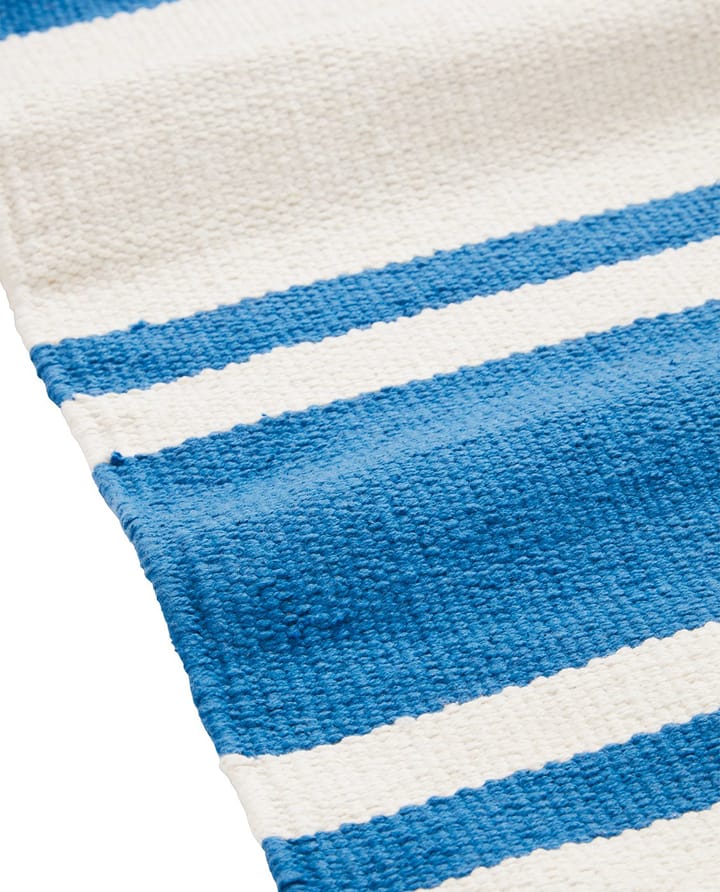 Organic Striped Cotton Teppich 170x240 cm - Blue-white - Lexington