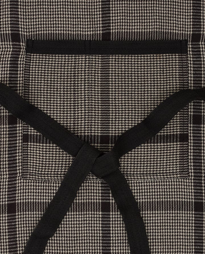 Pepita Check Cotton Linen Schürze, Dark gray-beige Lexington