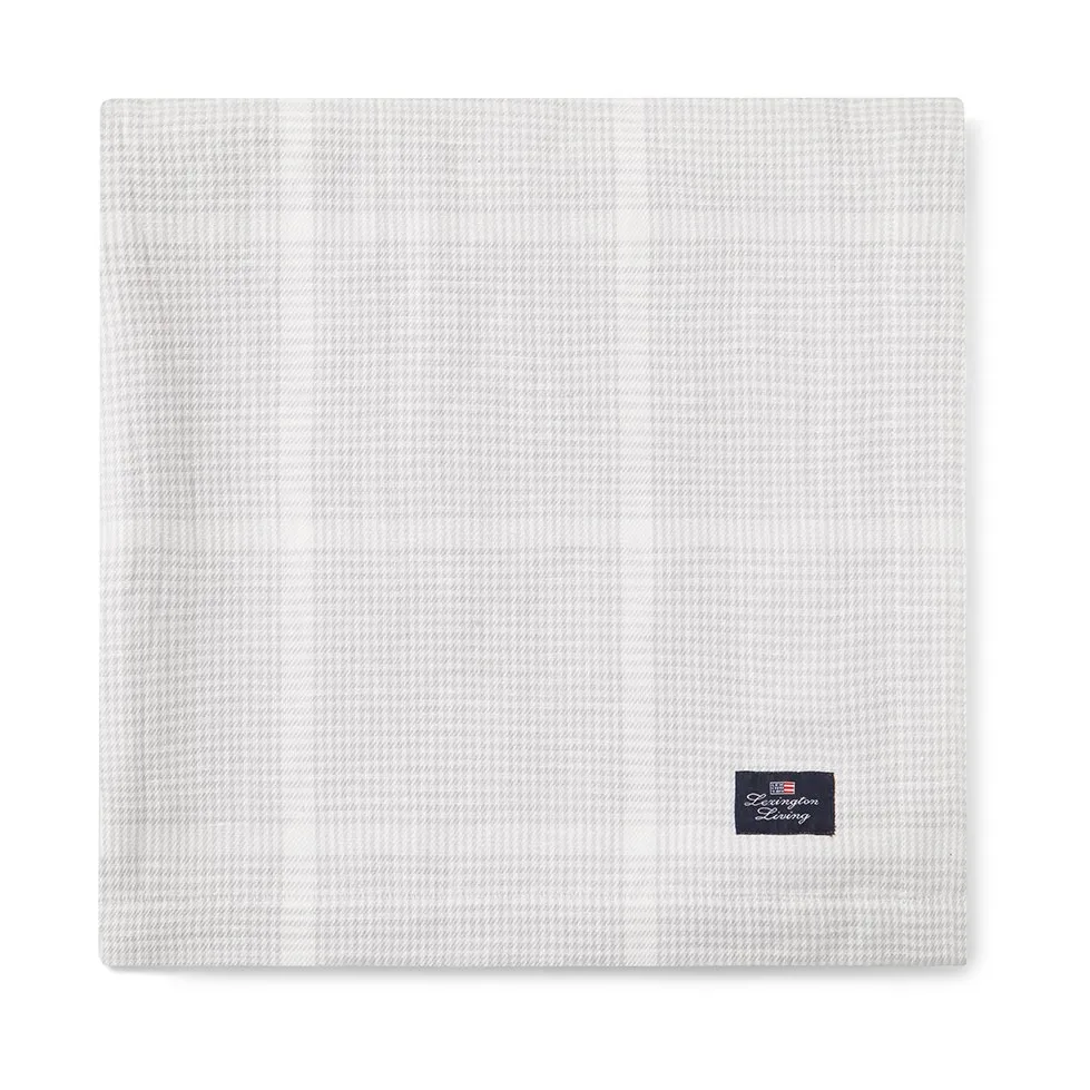 Pepita Check Cotton Linen Tischdecke 150 x 350cm, White-light gray Lexington