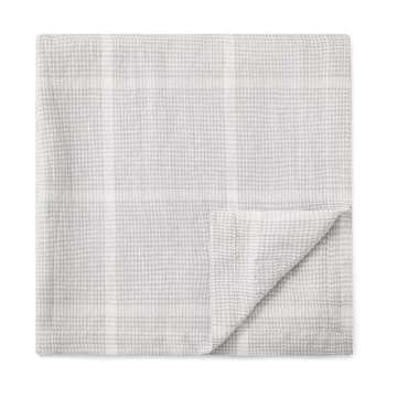Pepita Check Cotton Linen Tischdecke 180 x 180cm - White-light gray - Lexington