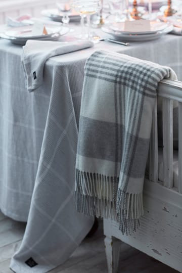 Pepita Check Cotton Linen Tischdecke 180 x 180cm - White-light gray - Lexington
