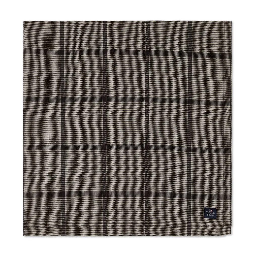 Pepita Check Cotton Linen Tischtuch 150 x 250cm, Dark gray-beige Lexington