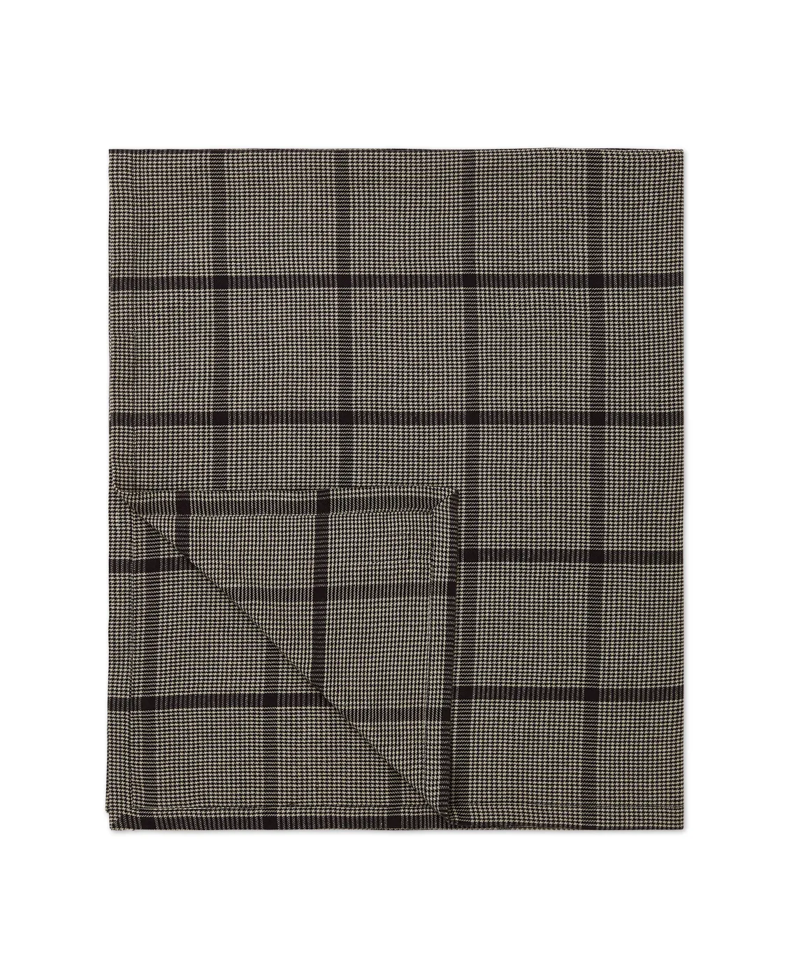Pepita Check Cotton Linen Tischtuch 150 x 250cm, Dark gray-beige Lexington