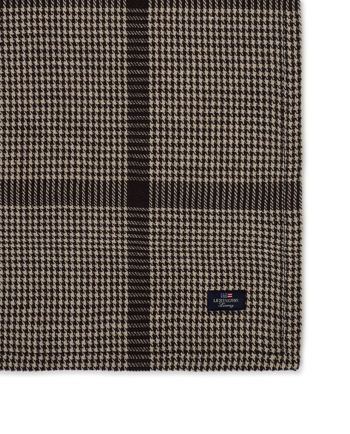 Pepita Check Cotton Linen Tischtuch 150 x 250cm, Dark gray-beige Lexington