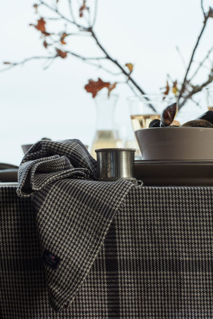 Pepita Check Cotton Linen Tischtuch 150 x 250cm, Dark gray-beige Lexington