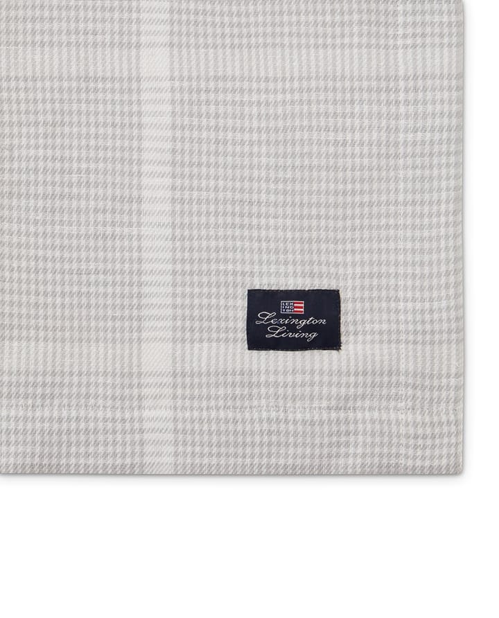 Pepita Check Cotton Linen Tischtuch 150 x 250cm, White-light gray Lexington