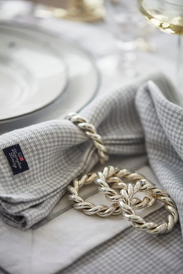 Pepita Check Cotton Linen Tischtuch 150 x 250cm - White-light gray - Lexington