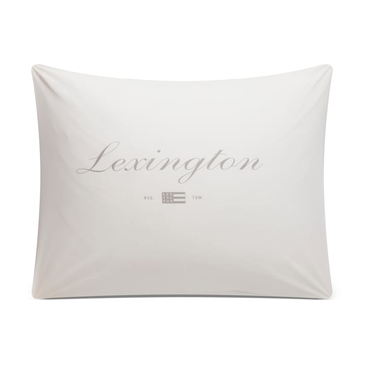 Printed Organic Cotton Poplin Kissenbezug 50 x 60cm - Weiß-Grau - Lexington