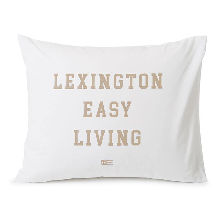 Printed Organic Cotton Poplin Kissenbezug 50 x 60cm - White-beige - Lexington