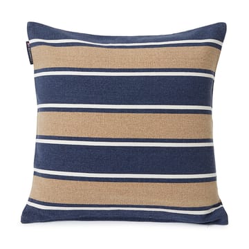Printed Stripes Canvas Kissenbezug 50 x 50cm - Beige-dark blue - Lexington