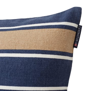 Printed Stripes Canvas Kissenbezug 50 x 50cm - Beige-dark blue - Lexington