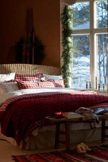 Quilted Organic Cotton Velvet Bettüberwurf 160 x 240cm - Red - Lexington