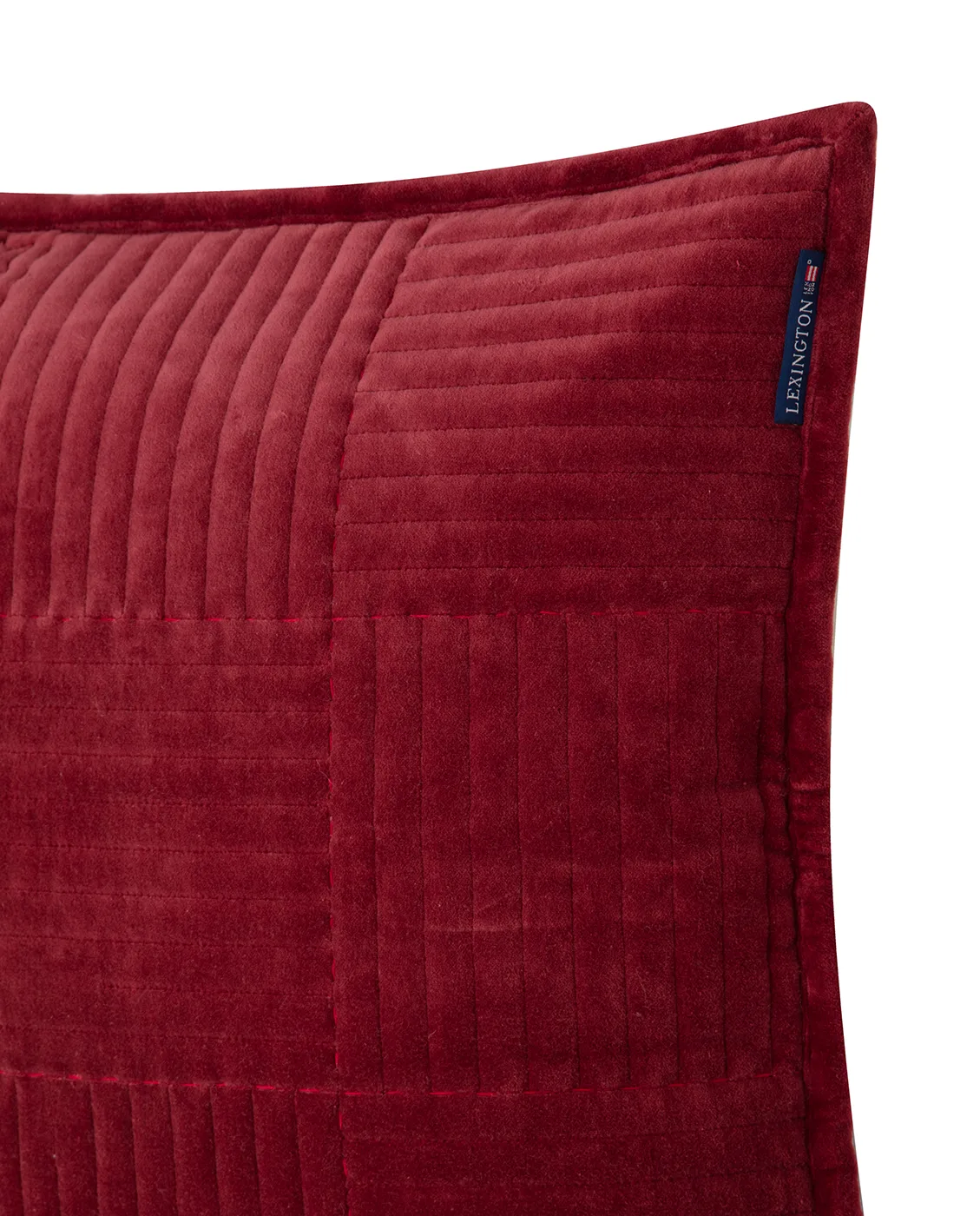 Quilted Velvet Star Kissenbezug 50 x 50 cm, Red Lexington