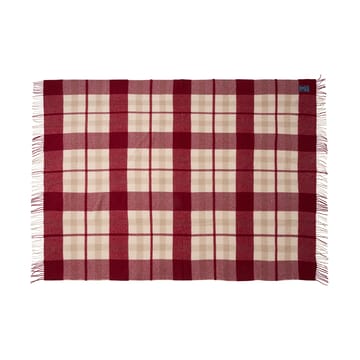 Red-beige Checked Plaid aus recycelter Wolle 130x170 cm - Red-beige - Lexington