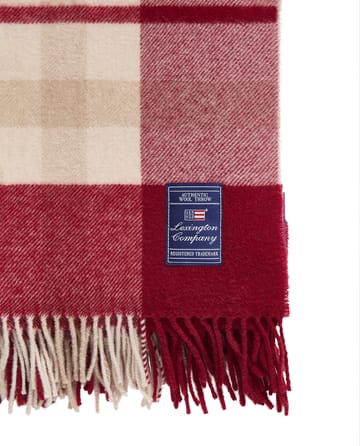 Red-beige Checked Plaid aus recycelter Wolle 130x170 cm - Red-beige - Lexington